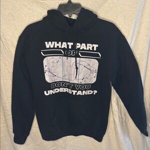 Hockey Theme Black Graphic Hoodie